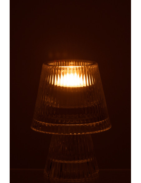 Photophore sur pied design Champignon Verre Transparent Lumiop 