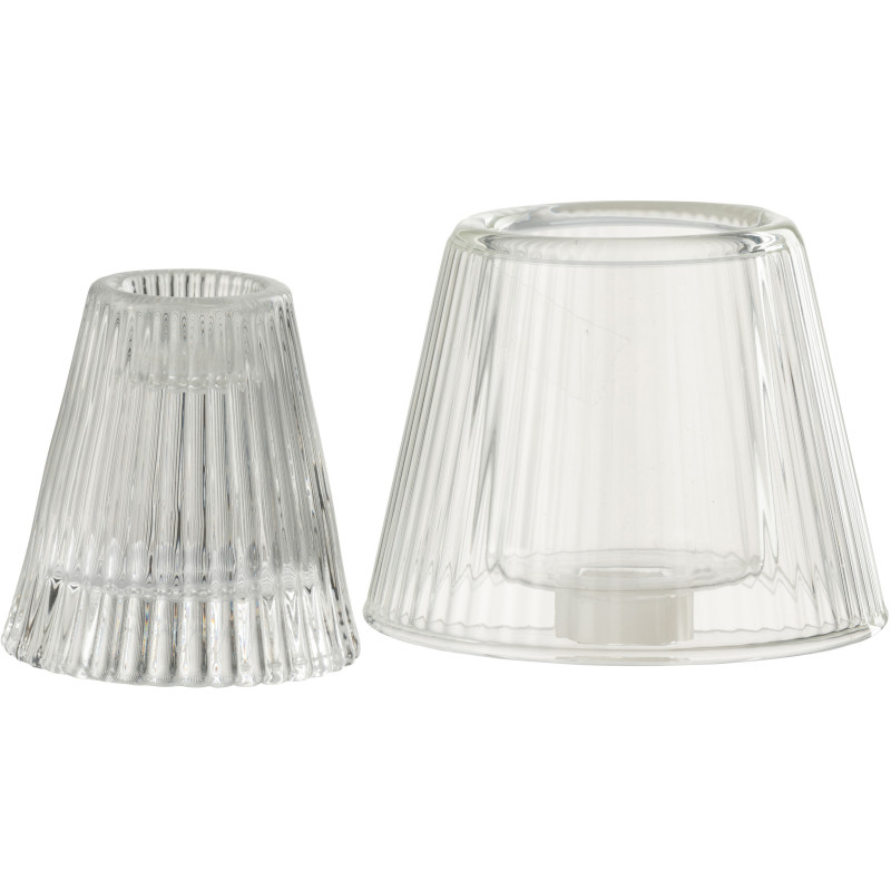 Photophore sur pied design Champignon Verre Transparent Lumiop 