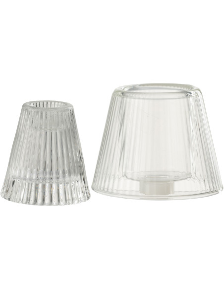 Photophore sur pied design Champignon Verre Transparent Lumiop 