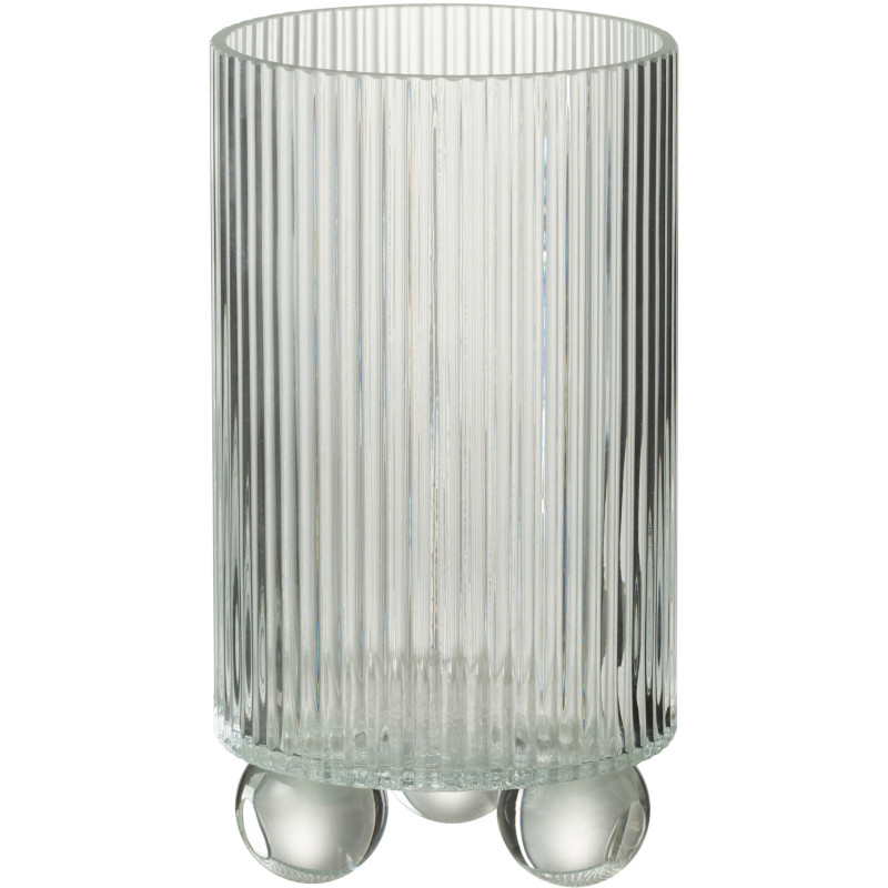 Photophore haut moderne sur pied H 21 cm Verre Transparent Clara 