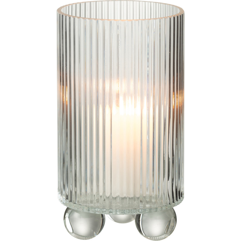 Photophore haut moderne sur pied H 21 cm Verre Transparent Clara 