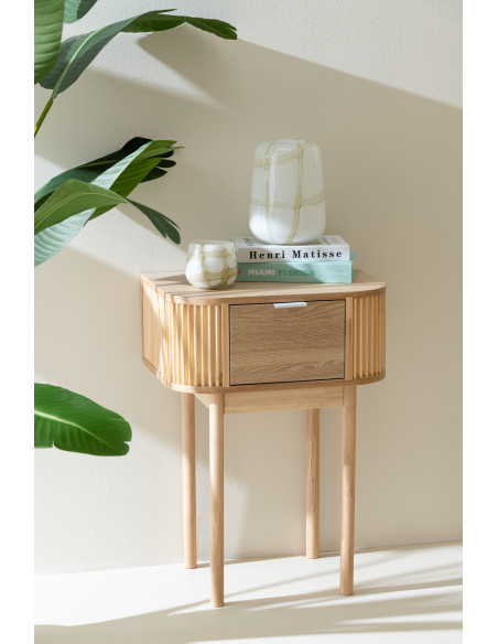 Photophore haut design pop H 25 cm Verre Orange Bleu Jaune Motif taches Solivrado 