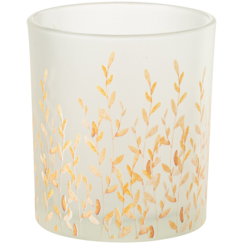 Photophore bohème chic D 9 cm Verre Transparent Motif feuillage Sally 