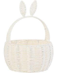 Panier original Oreilles de lapin Papier Blanc Tressé Métal Rabbit 