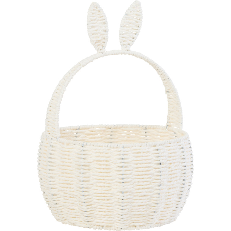 Panier original Oreilles de lapin Papier Blanc Tressé Métal Rabbit 