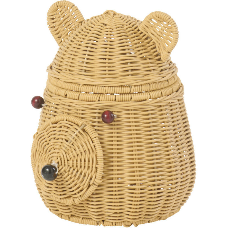 Panier de rangement Tête d'ourson Rotin synthétique Naturel Tressé Callisto 