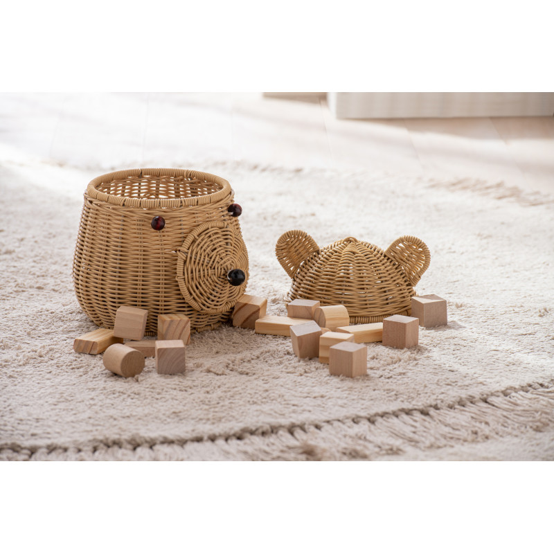 Panier de rangement Tête d'ourson Rotin synthétique Naturel Tressé Callisto 