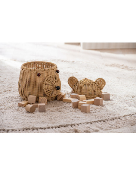 Panier de rangement Tête d'ourson Rotin synthétique Naturel Tressé Callisto 