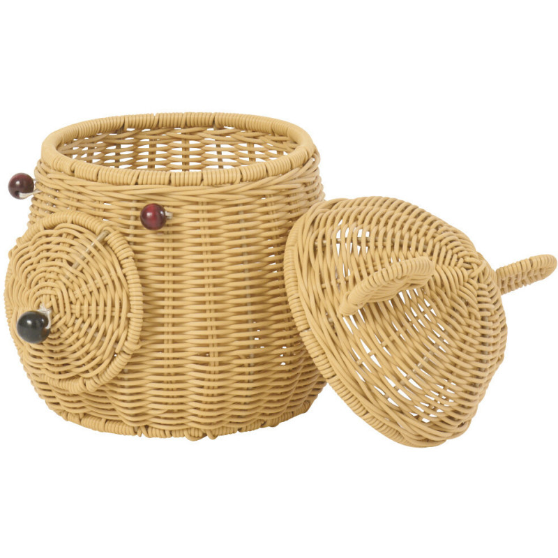 Panier de rangement Tête d'ourson Rotin synthétique Naturel Tressé Callisto 