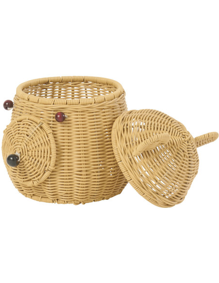 Panier de rangement Tête d'ourson Rotin synthétique Naturel Tressé Callisto 