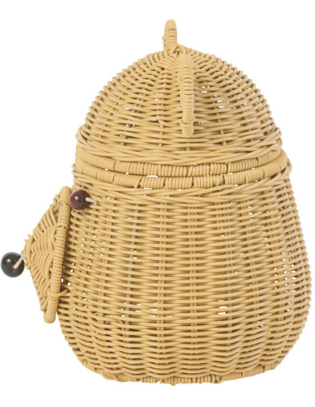 Panier de rangement Tête d'ourson Rotin synthétique Naturel Tressé Callisto 