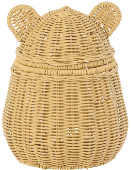 Panier de rangement Tête d'ourson Rotin synthétique Naturel Tressé Callisto 