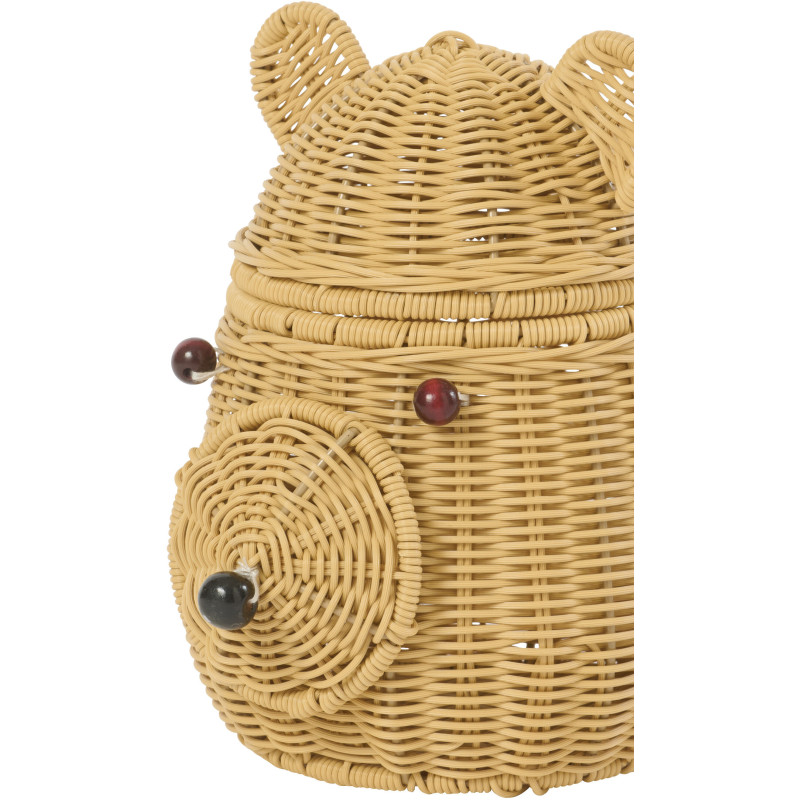Panier de rangement Tête d'ourson Rotin synthétique Naturel Tressé Callisto 
