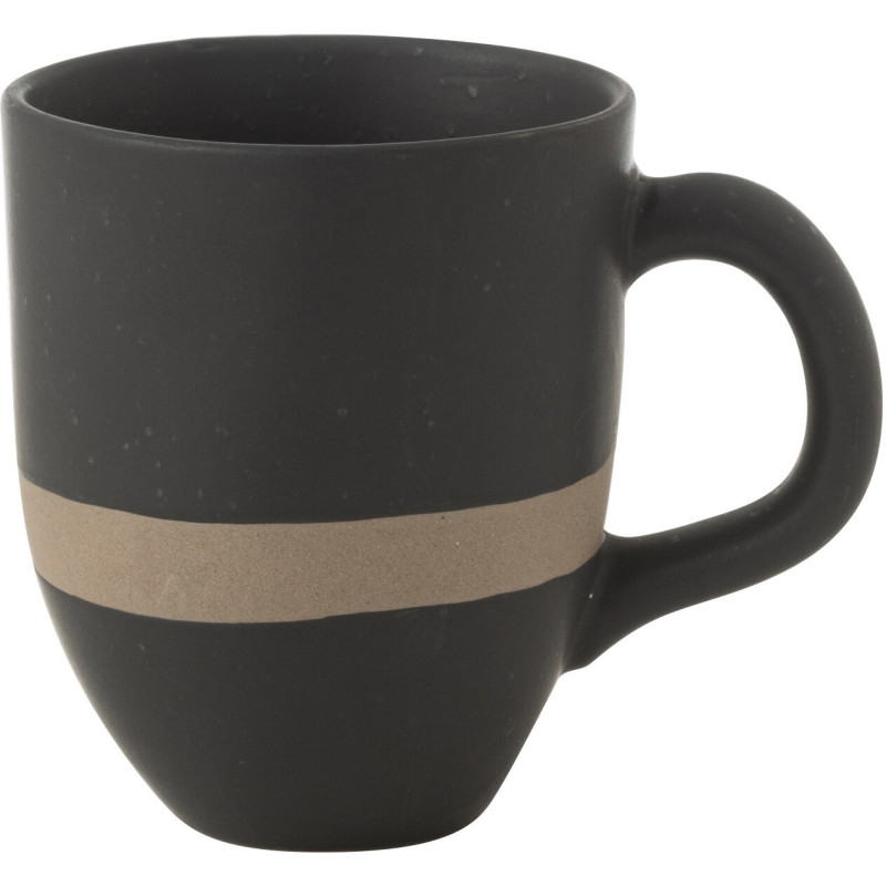Mug Japandi chic 370 ml Céramique Noir Taupe Kuroki 