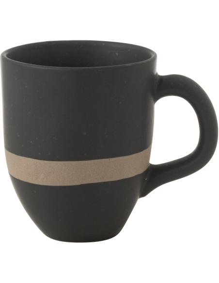 Mug Japandi chic 370 ml Céramique Noir Taupe Kuroki 