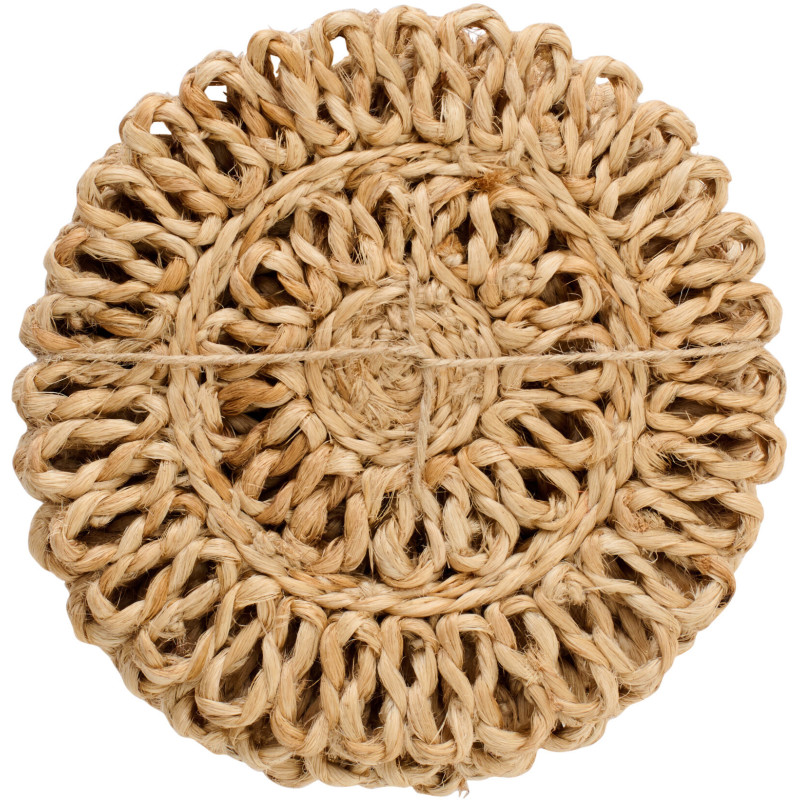 Lot de 6 Sous-verres bohème chic Rond 12 cm Jute Naturel Tressé Soléra 