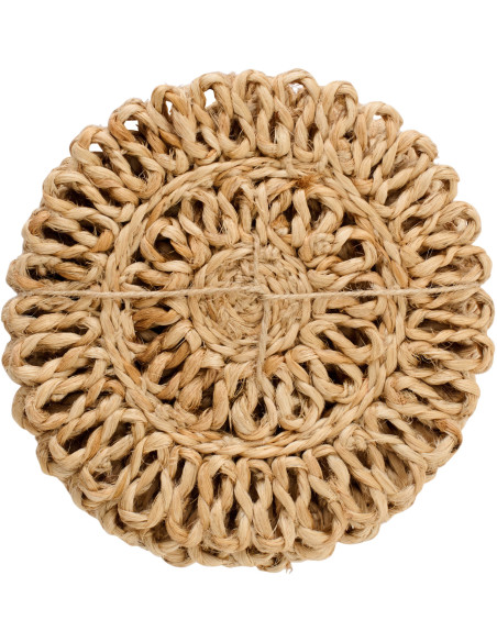 Lot de 6 Sous-verres bohème chic Rond 12 cm Jute Naturel Tressé Soléra 