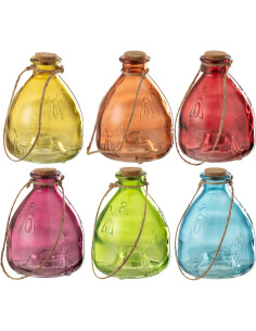 Lot de 6 Pièges à guêpes à suspendre Verre Multicolore Popa 