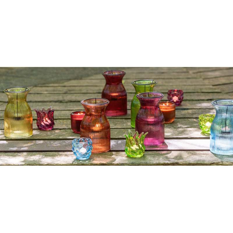 Lot de 6 Photophores design pop H 19 cm Verre Multicolore Popa 