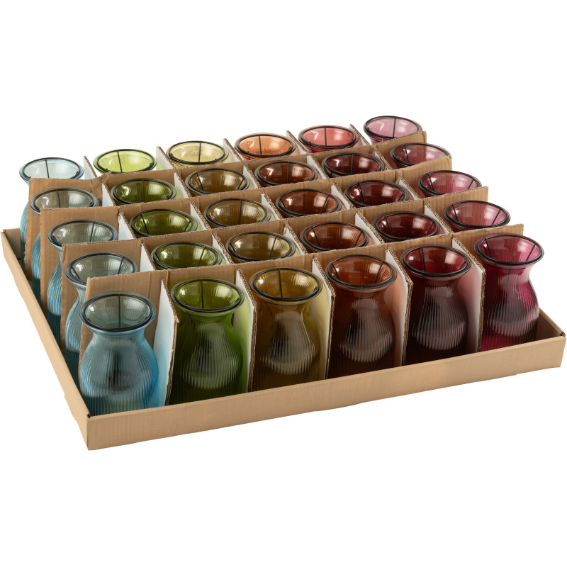 Lot de 6 Photophores design pop H 19 cm Verre Multicolore Popa 