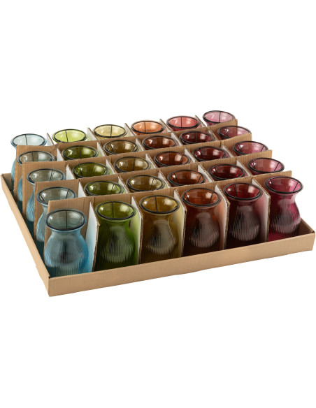 Lot de 6 Photophores design pop H 19 cm Verre Multicolore Popa 