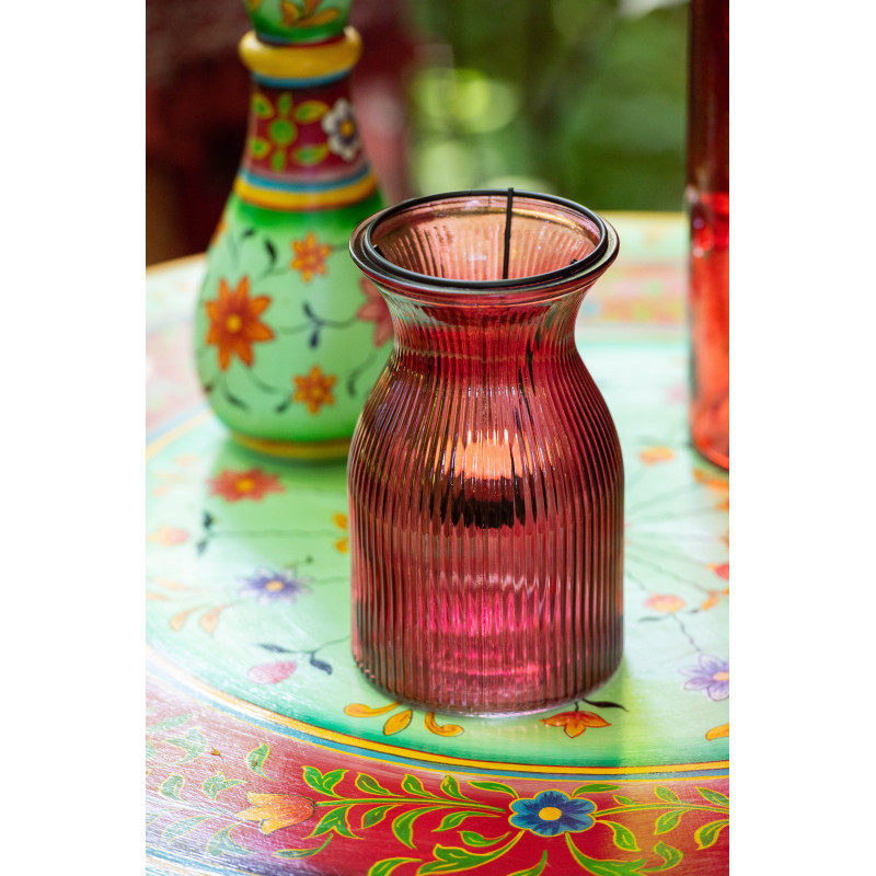 Lot de 6 Photophores design pop H 19 cm Verre Multicolore Popa 