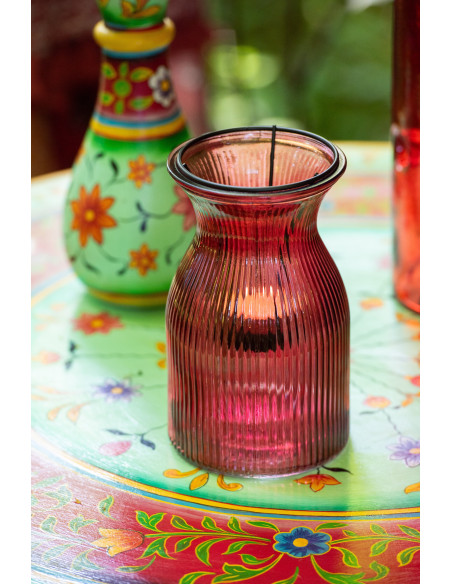 Lot de 6 Photophores design pop H 19 cm Verre Multicolore Popa 