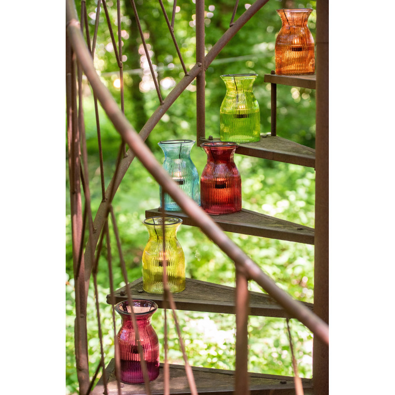 Lot de 6 Photophores design pop H 19 cm Verre Multicolore Popa 