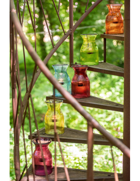 Lot de 6 Photophores design pop H 19 cm Verre Multicolore Popa 