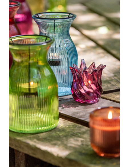 Lot de 6 Photophores design pop H 19 cm Verre Multicolore Popa 