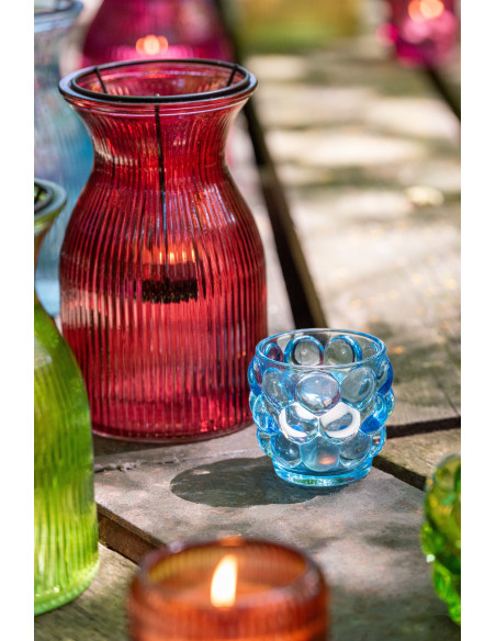 Lot de 6 Photophores design pop H 19 cm Verre Multicolore Popa 