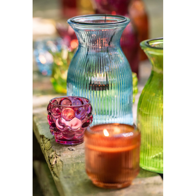 Lot de 6 Photophores design pop H 19 cm Verre Multicolore Popa 