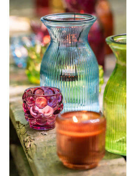 Lot de 6 Photophores design pop H 19 cm Verre Multicolore Popa 