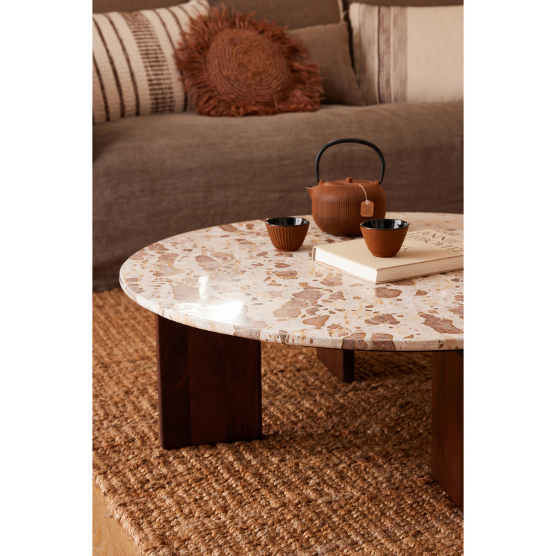 Lot de 4 Tasses à thé Japandi chic 110 ml Fonte Marron Émaillé Kumori 