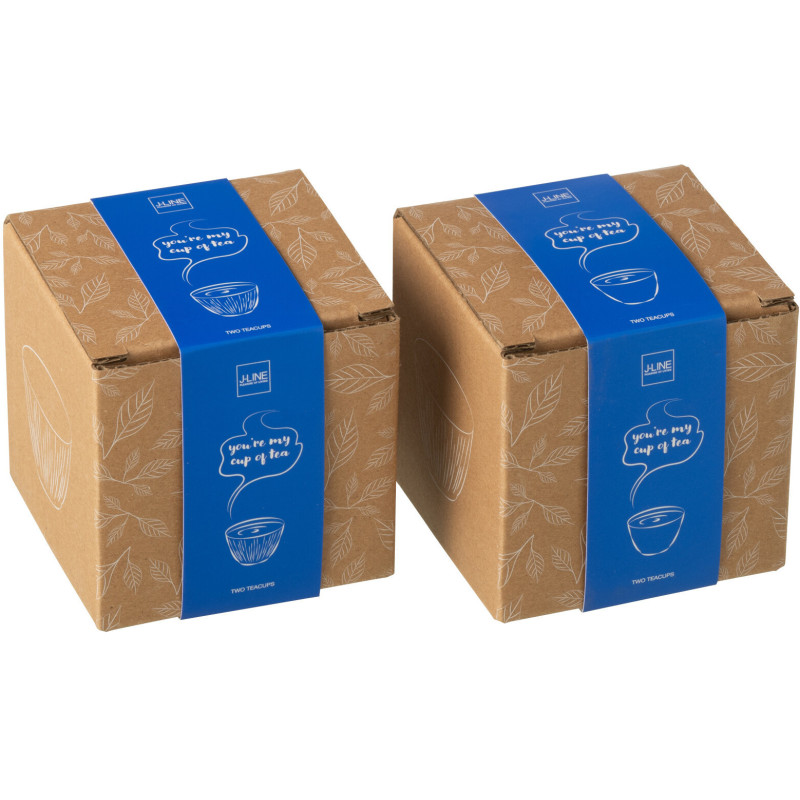 Lot de 4 Tasses à thé Japandi chic 110 ml Fonte Bleu foncé Émaillé Kumori 