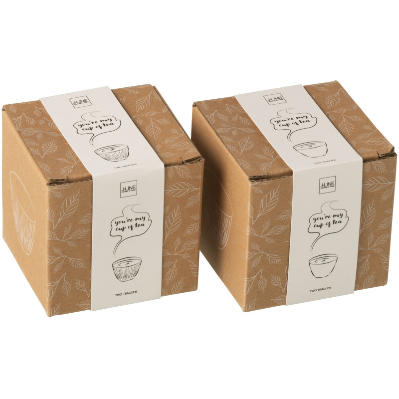 Lot de 4 Tasses à thé Japandi chic 110 ml Fonte Blanc Émaillé Kumori 