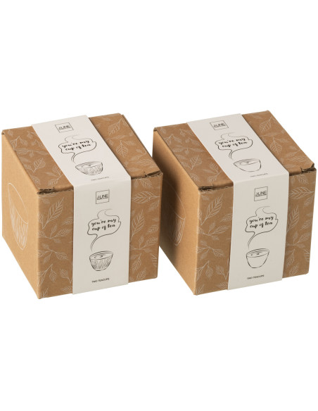 Lot de 4 Tasses à thé Japandi chic 110 ml Fonte Blanc Émaillé Kumori 