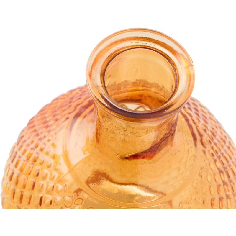 Lot de 3 Vases Boule H 19 cm Verre Jaune Rose Orange Luminadia 