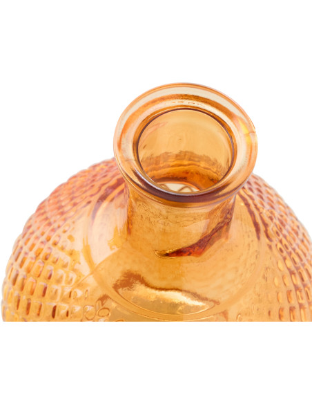 Lot de 3 Vases Boule H 19 cm Verre Jaune Rose Orange Luminadia 