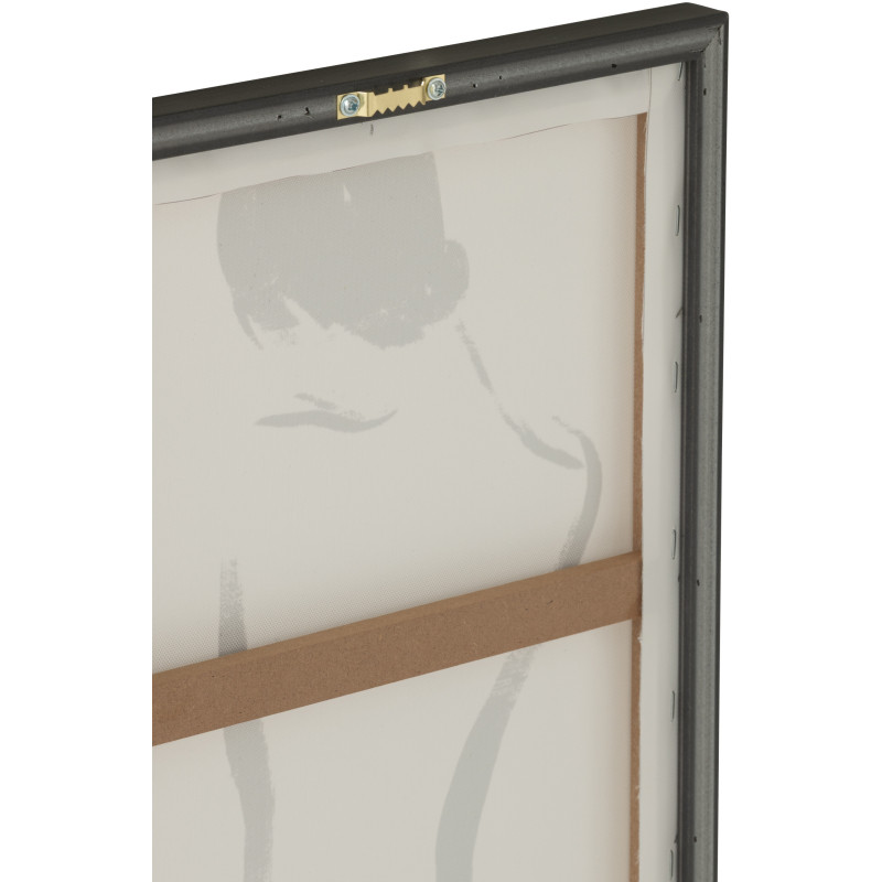 Lot de 3 Toiles murales imprimées abstraites Femmes Cadre bois MDF noi 30x40 Noir Blanc Womenia 