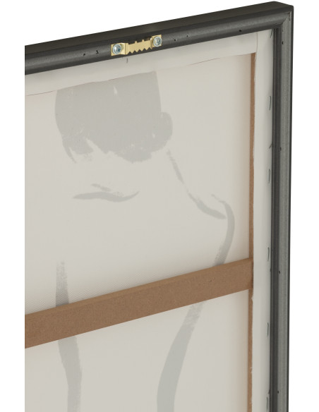 Lot de 3 Toiles murales imprimées abstraites Femmes Cadre bois MDF noi 30x40 Noir Blanc Womenia 