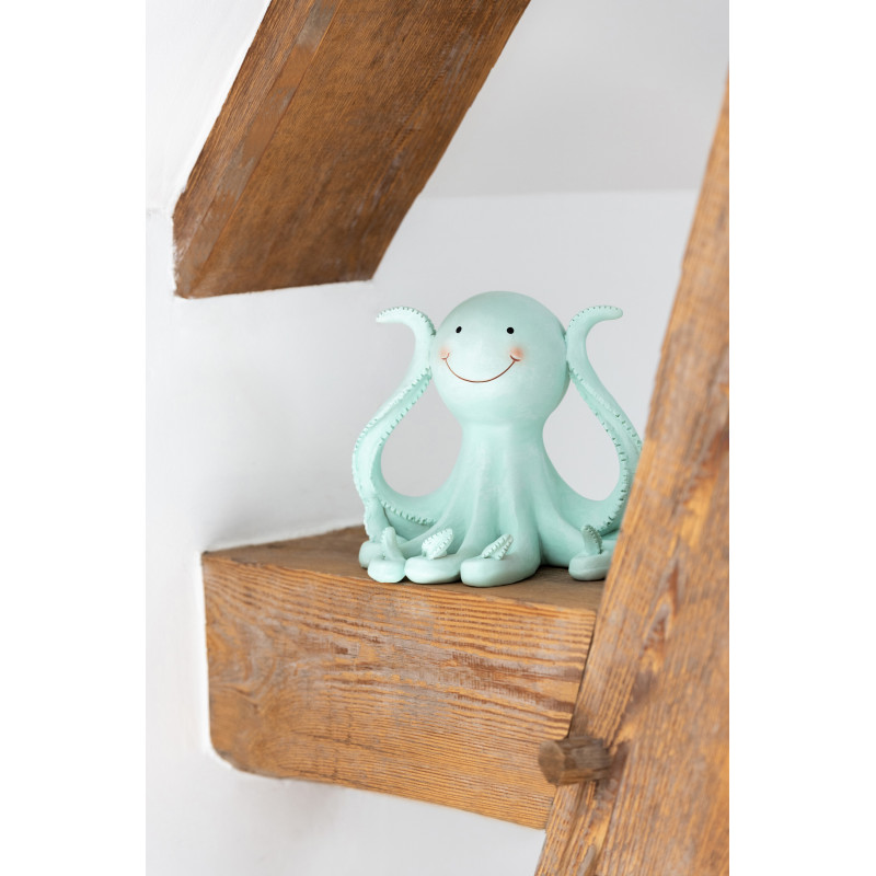 Lot de 3 Statuettes déco Pieuvres Sagesse H 16 cm Résine Vert clair Bloopa 