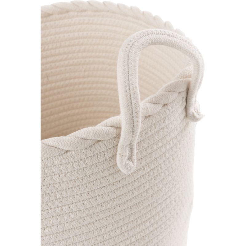 Lot de 3 Paniers de rangement jouets Coton Blanc Bleu Tressé Let's Play 