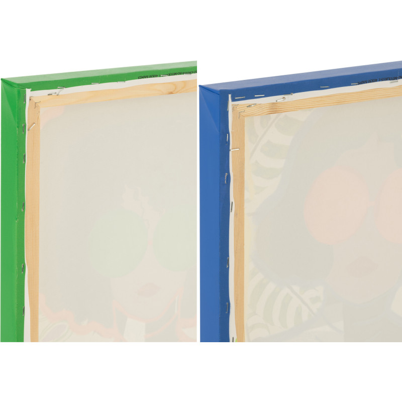 Lot de 2 Toiles murales peintes Pop Art Femmes 40x50 Woumia 