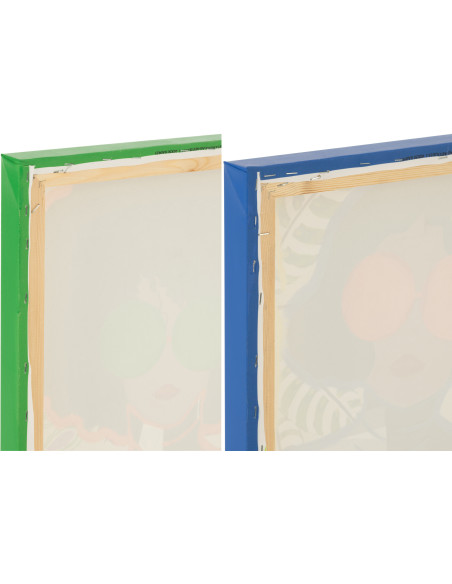 Lot de 2 Toiles murales peintes Pop Art Femmes 40x50 Woumia 