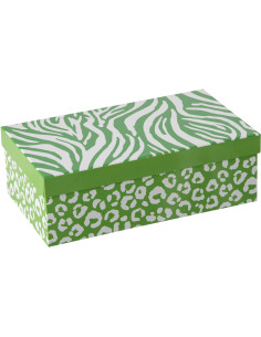 Lot de 2 Tasses Jungle chic Porcelaine Vert Blanc Motif zèbre & léopard Léoze 