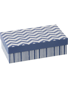 Lot de 2 Tasses à café bord de mer Porcelaine Bleu Blanc Motif lignes Ondeona 