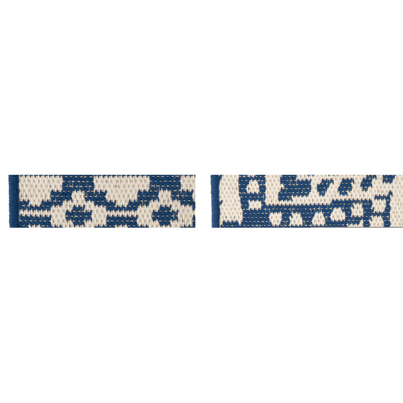 Lot de 2 Tapis extérieurs design Rectangulaire 120x170 Polypropylène Blue foncé Blanc Motif mosaïque Méditerrana 