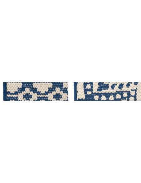 Lot de 2 Tapis extérieurs design Rectangulaire 120x170 Polypropylène Blue foncé Blanc Motif mosaïque Méditerrana 