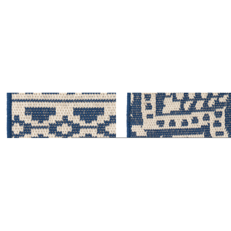 Lot de 2 Tapis extérieurs design Rectangulaire 120x170 Polypropylène Blue foncé Blanc Motif mosaïque Méditerrana 